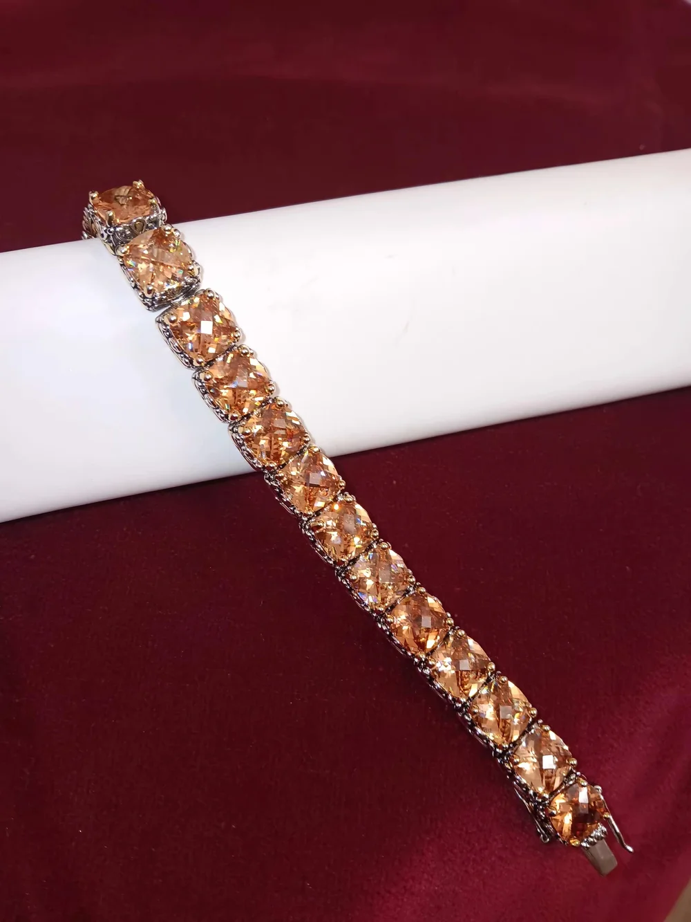 Vintahe Park Lane Champagne   Rose Gold-Tone Crystal Bracelet - Picture 5 of 6
